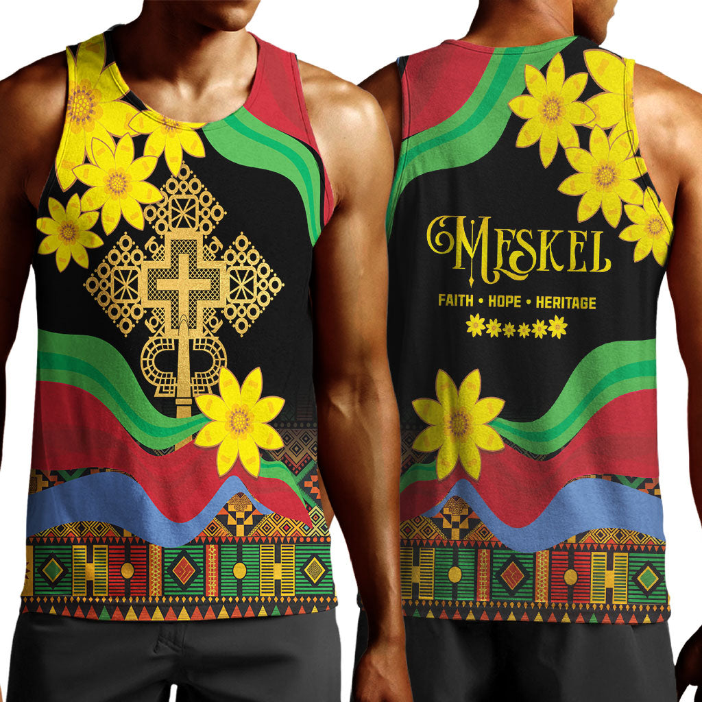 Eritrea Meskel Men Tank Top Eritrean Tribal Meskel Daisy Flag Inspired