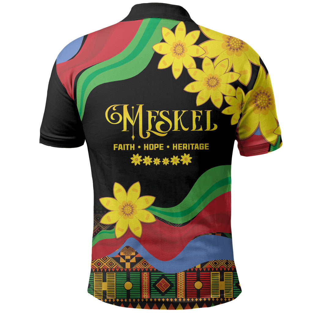 Eritrea Meskel Polo Shirt Eritrean Tribal Meskel Daisy Flag Inspired