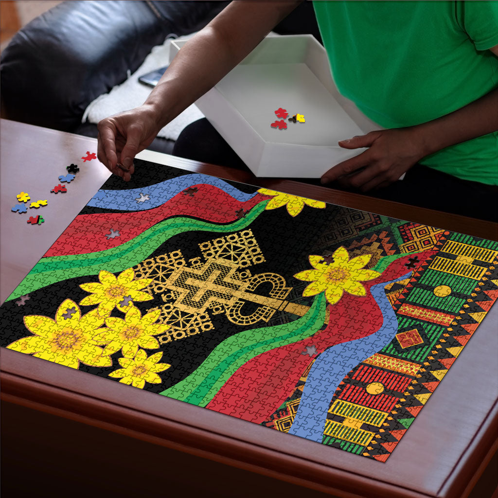 Eritrea Meskel Puzzle Eritrean Tribal Meskel Daisy Flag Inspired