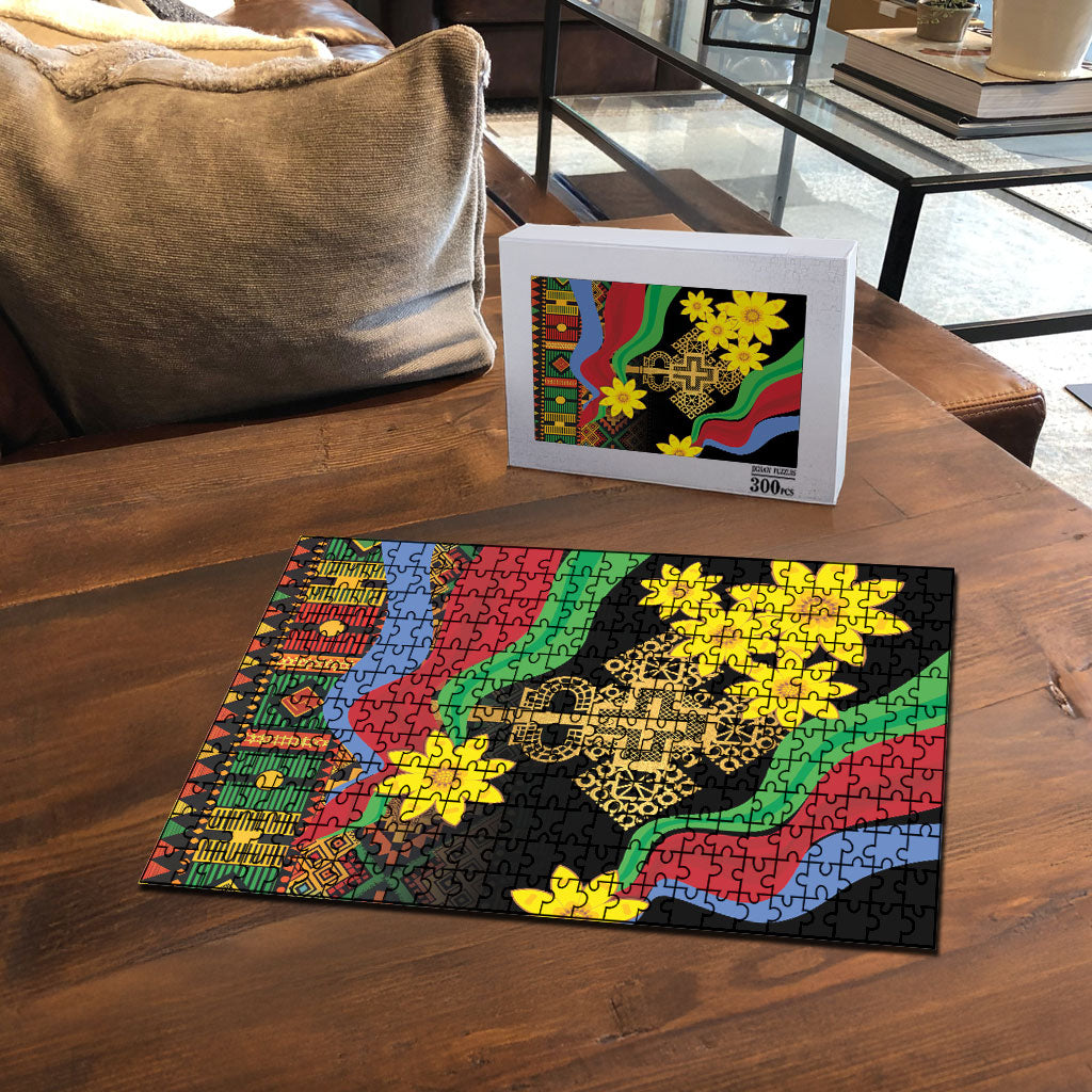 Eritrea Meskel Puzzle Eritrean Tribal Meskel Daisy Flag Inspired