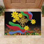 Eritrea Meskel Rubber Doormat Eritrean Tribal Meskel Daisy Flag Inspired