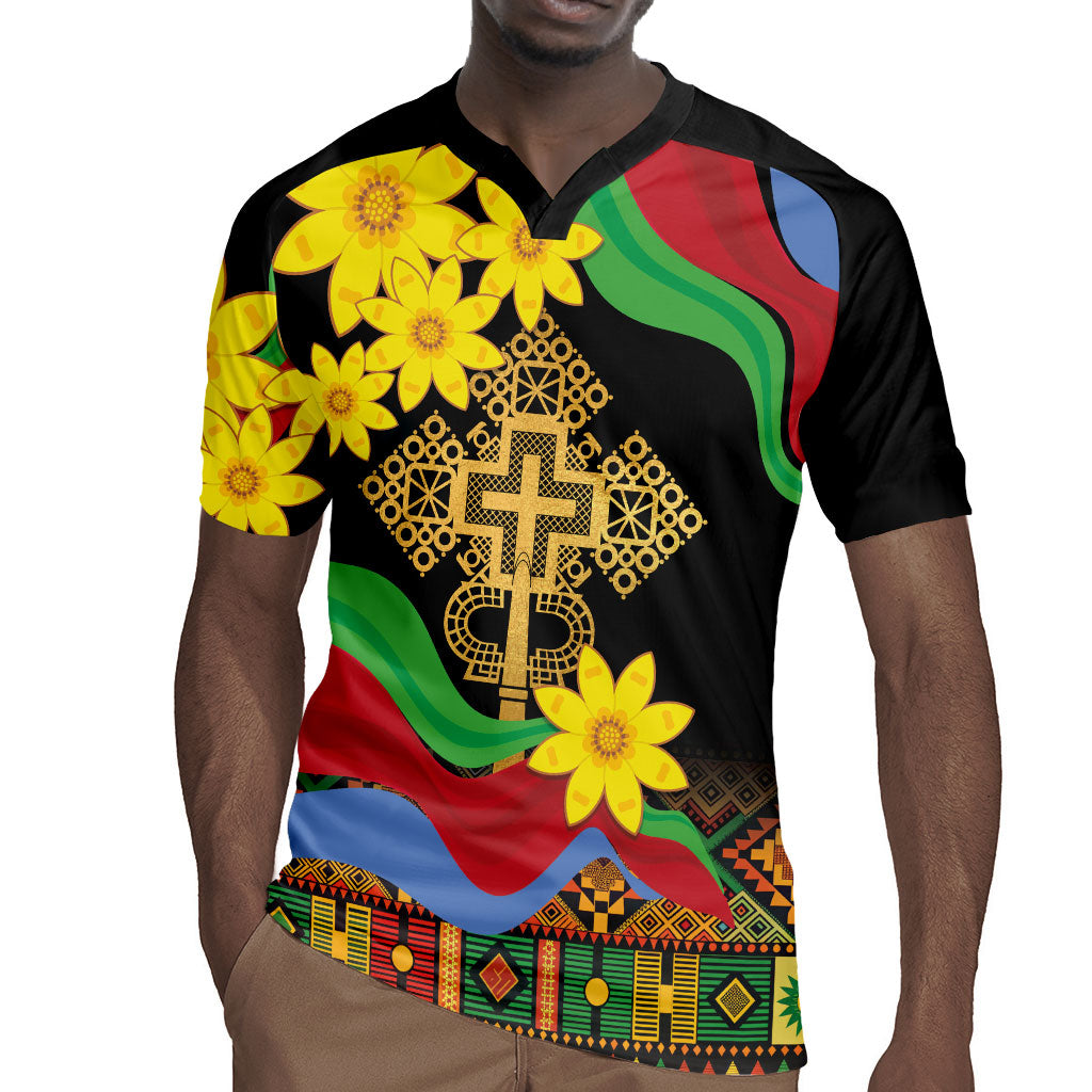 Eritrea Meskel Rugby Jersey Eritrean Tribal Meskel Daisy Flag Inspired