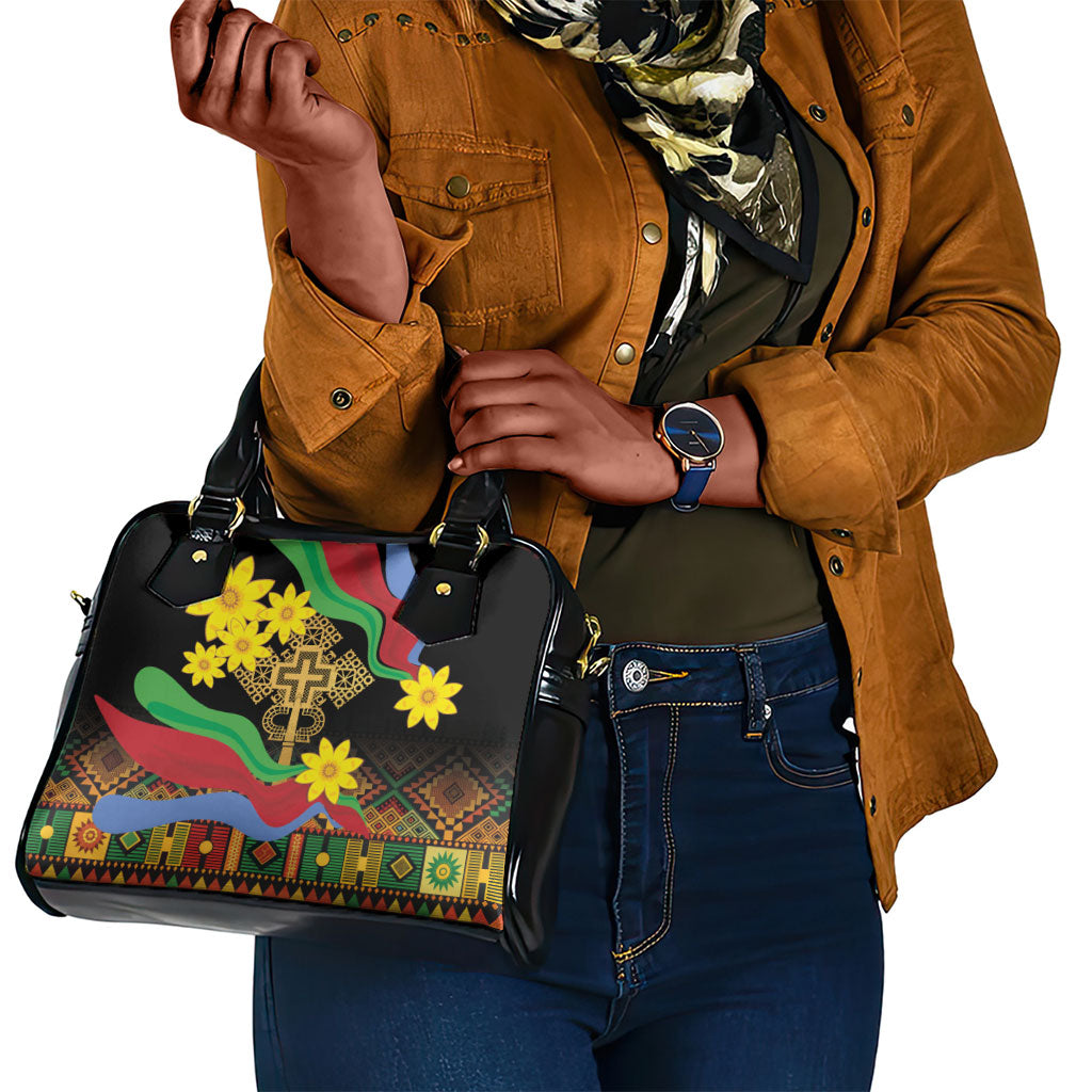 Eritrea Meskel Shoulder Handbag Eritrean Tribal Meskel Daisy Flag Inspired