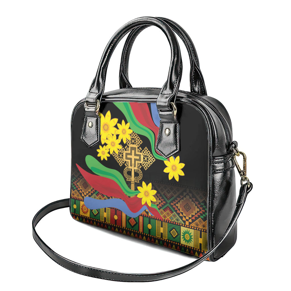 Eritrea Meskel Shoulder Handbag Eritrean Tribal Meskel Daisy Flag Inspired