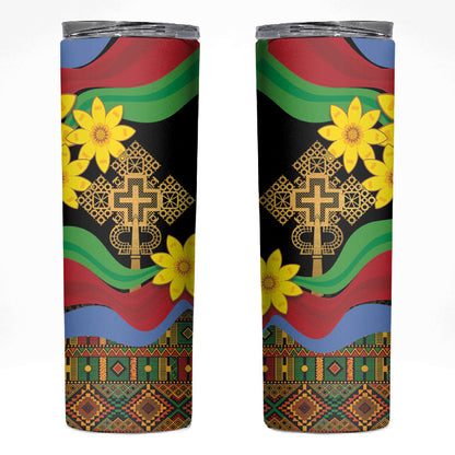 Eritrea Meskel Skinny Tumbler Eritrean Tribal Meskel Daisy Flag Inspired