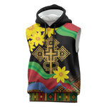 Eritrea Meskel Sleeveless Hoodie Eritrean Tribal Meskel Daisy Flag Inspired