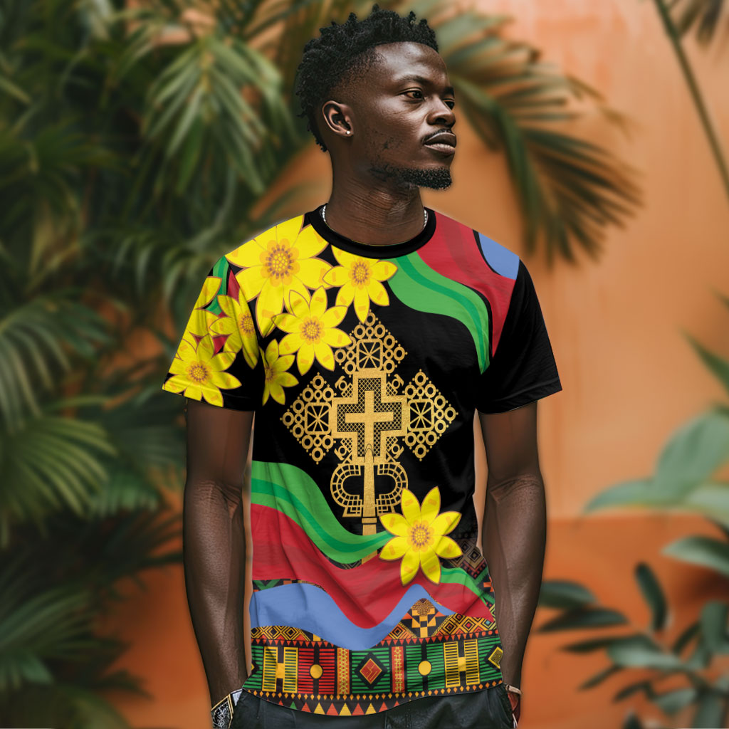 Eritrea Meskel T shirt Eritrean Tribal Meskel Daisy Flag Inspired