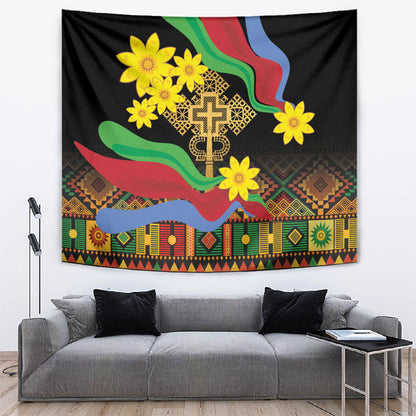 Eritrea Meskel Tapestry Eritrean Tribal Meskel Daisy Flag Inspired
