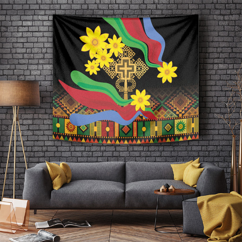 Eritrea Meskel Tapestry Eritrean Tribal Meskel Daisy Flag Inspired