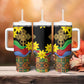 Eritrea Meskel Tumbler With Handle Eritrean Tribal Meskel Daisy Flag Inspired