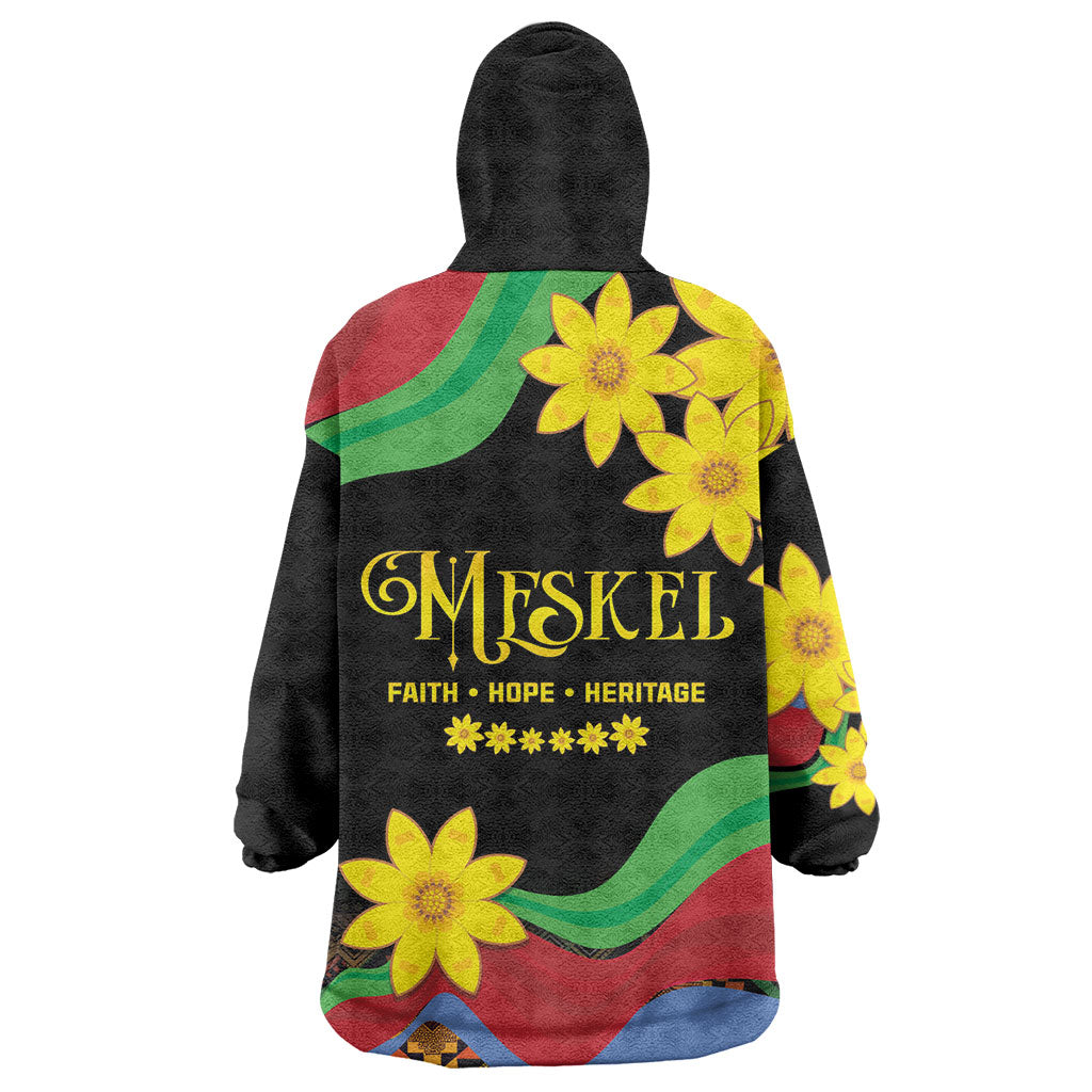 Eritrea Meskel Wearable Blanket Hoodie Eritrean Tribal Meskel Daisy Flag Inspired