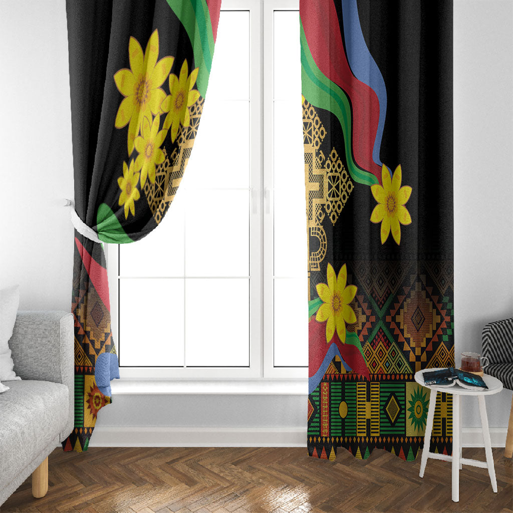 Eritrea Meskel Window Curtain Eritrean Tribal Meskel Daisy Flag Inspired