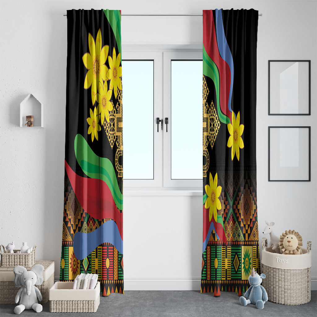 Eritrea Meskel Window Curtain Eritrean Tribal Meskel Daisy Flag Inspired