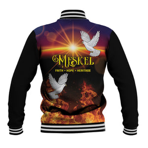 Eritrea Meskel Baseball Jacket Demera Cross Flames of Faith