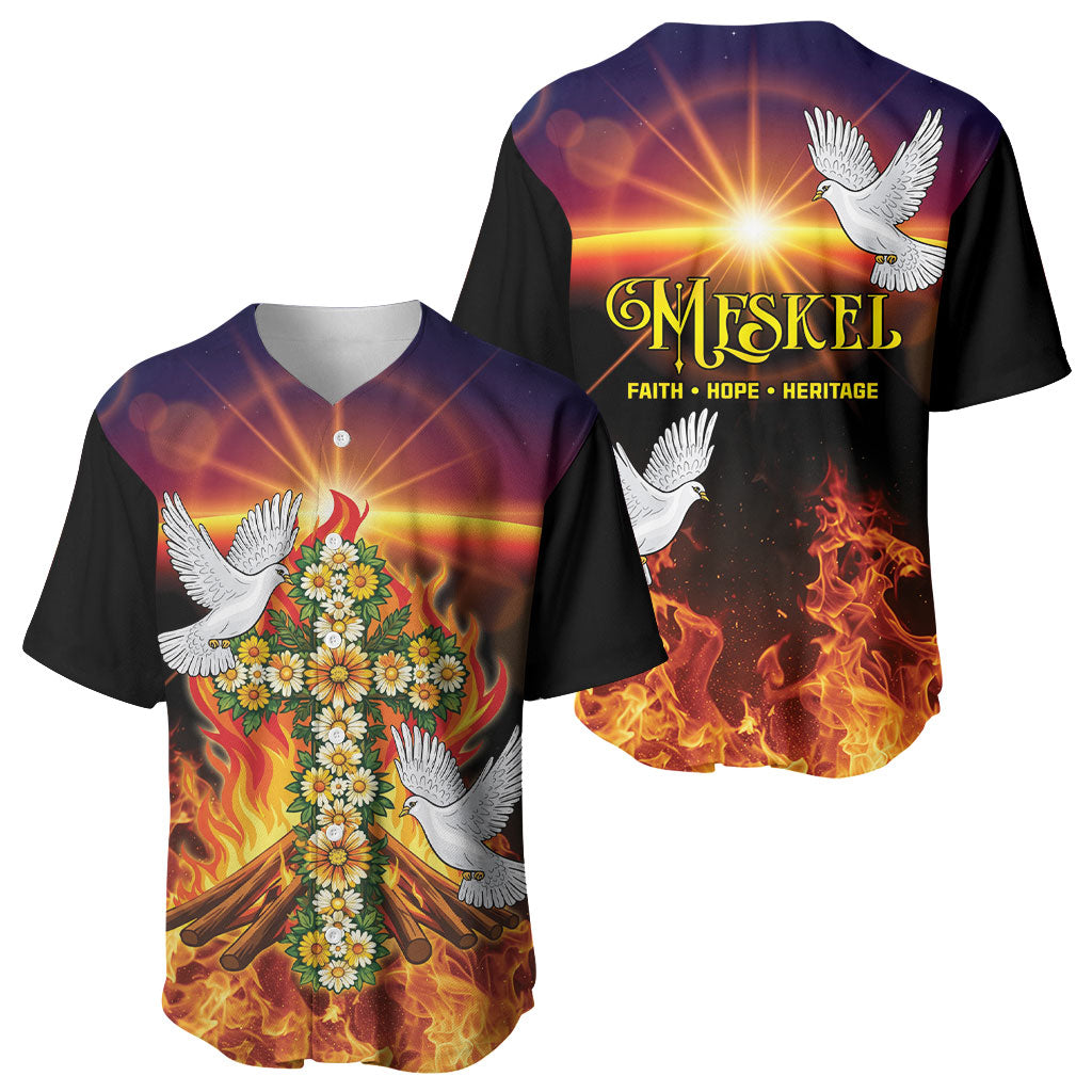 Eritrea Meskel Baseball Jersey Demera Cross Flames of Faith