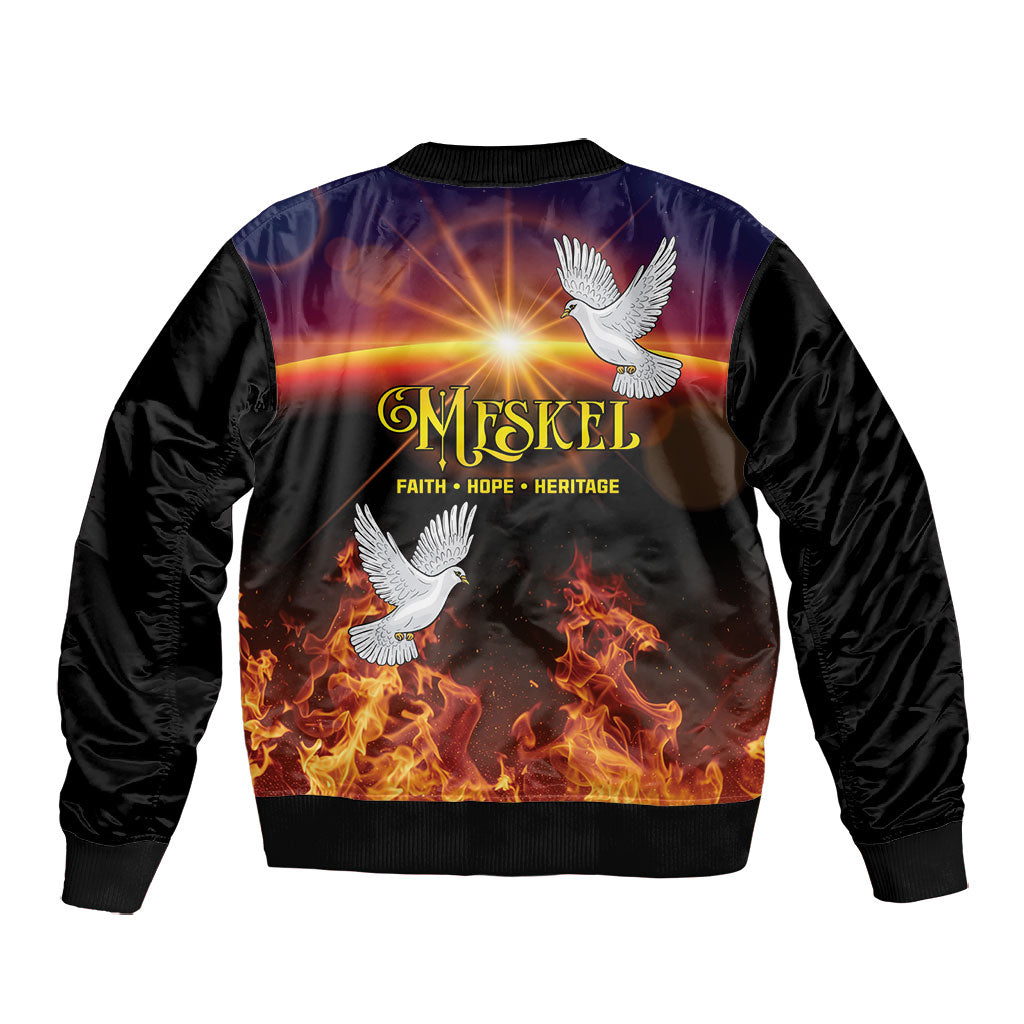 Eritrea Meskel Bomber Jacket Demera Cross Flames of Faith