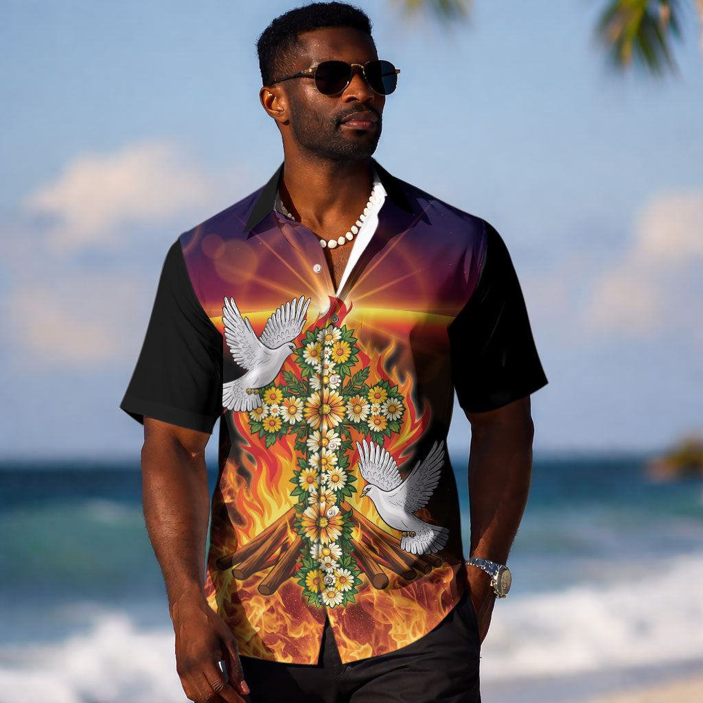 Eritrea Meskel Hawaiian Shirt Demera Cross Flames of Faith
