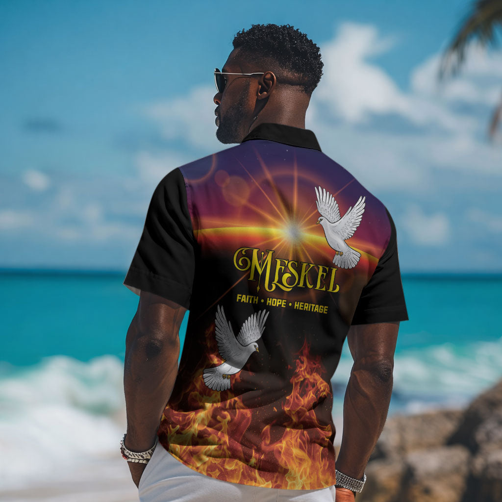 Eritrea Meskel Hawaiian Shirt Demera Cross Flames of Faith