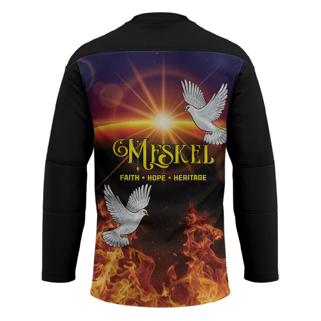 Eritrea Meskel Hockey Jersey Demera Cross Flames of Faith