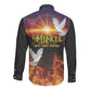Eritrea Meskel Long Sleeve Button Shirt Demera Cross Flames of Faith