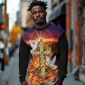 Eritrea Meskel Long Sleeve Shirt Demera Cross Flames of Faith