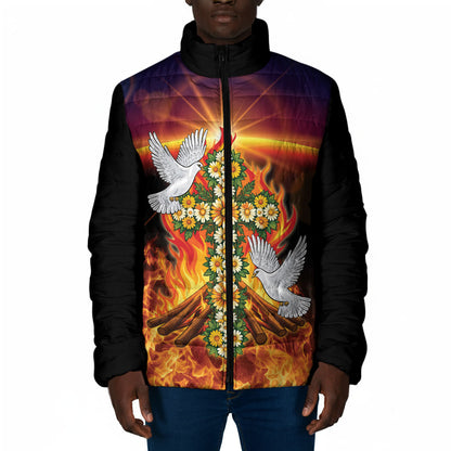 Eritrea Meskel Padded Jacket Demera Cross Flames of Faith