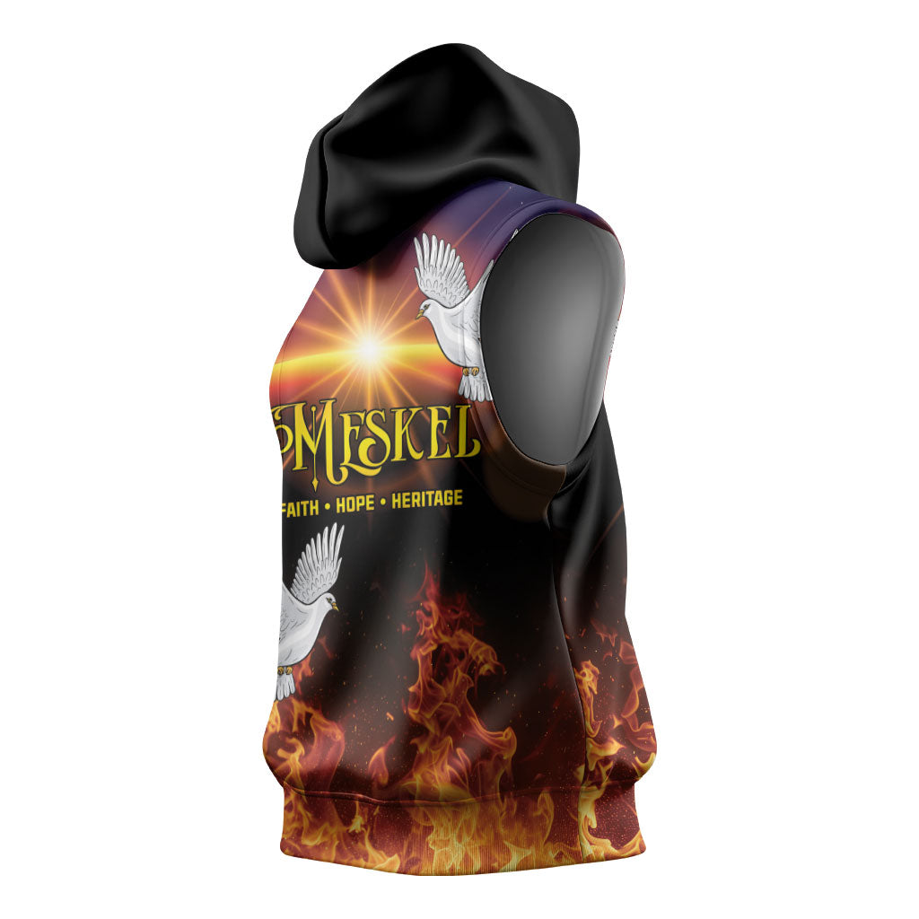 Eritrea Meskel Sleeveless Hoodie Demera Cross Flames of Faith