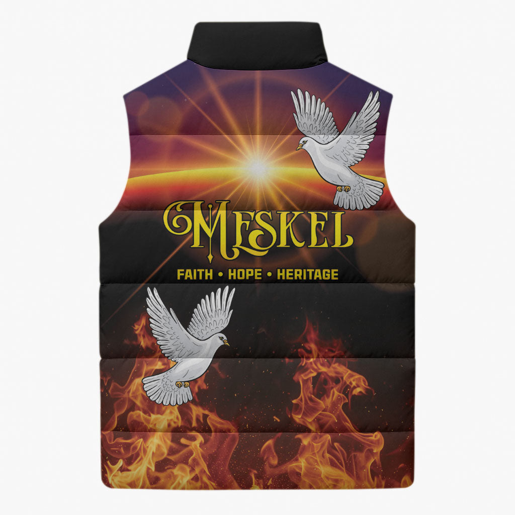 Eritrea Meskel Sleeveless Puffer Jacket Demera Cross Flames of Faith