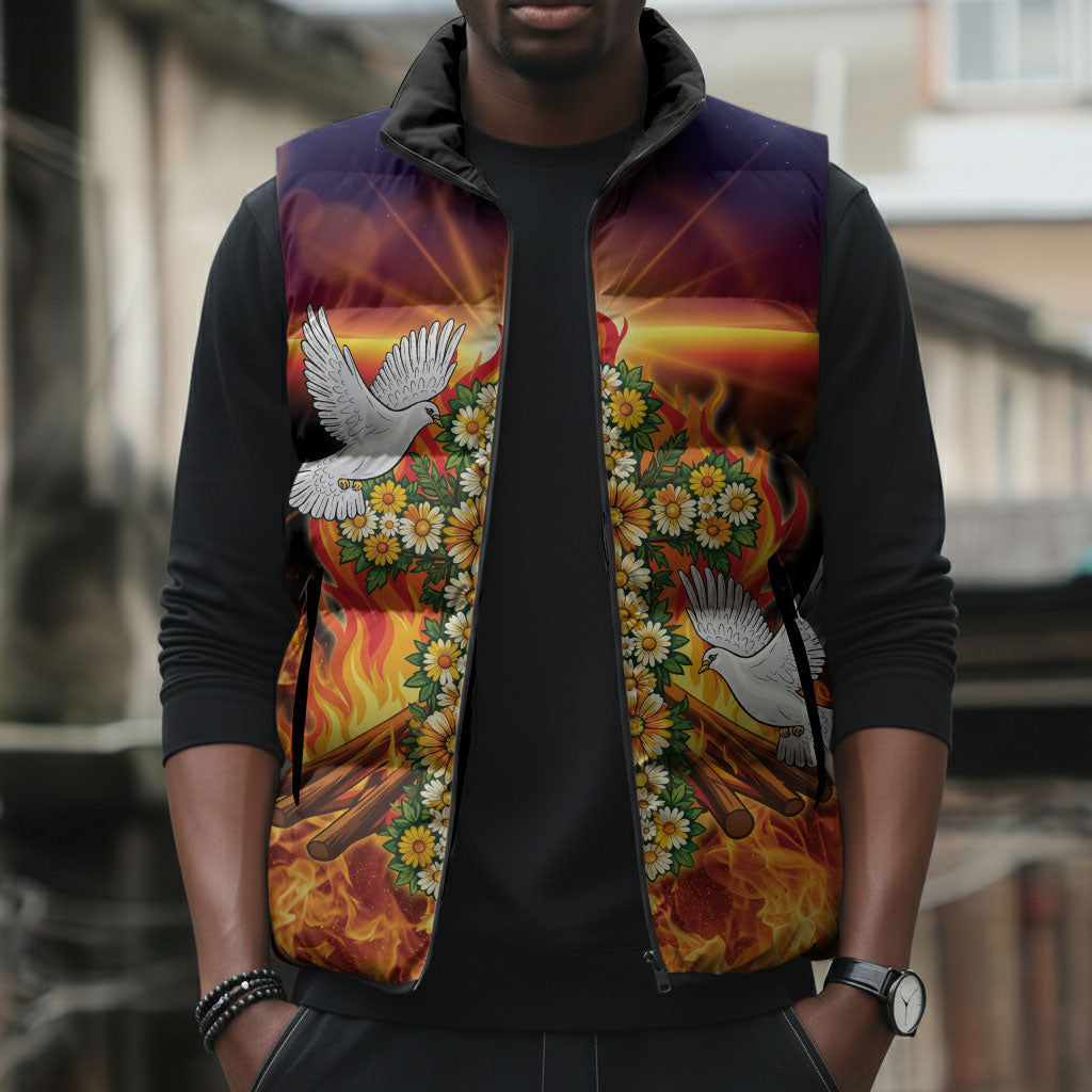 Eritrea Meskel Sleeveless Puffer Jacket Demera Cross Flames of Faith
