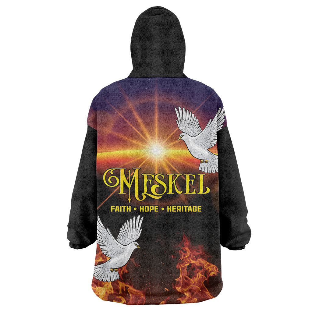 Eritrea Meskel Wearable Blanket Hoodie Demera Cross Flames of Faith