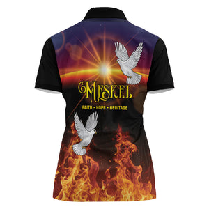 Eritrea Meskel Women Polo Shirt Demera Cross Flames of Faith