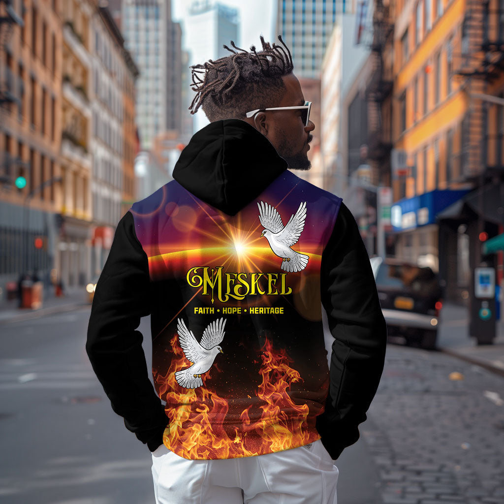 Eritrea Meskel Zip Hoodie Demera Cross Flames of Faith