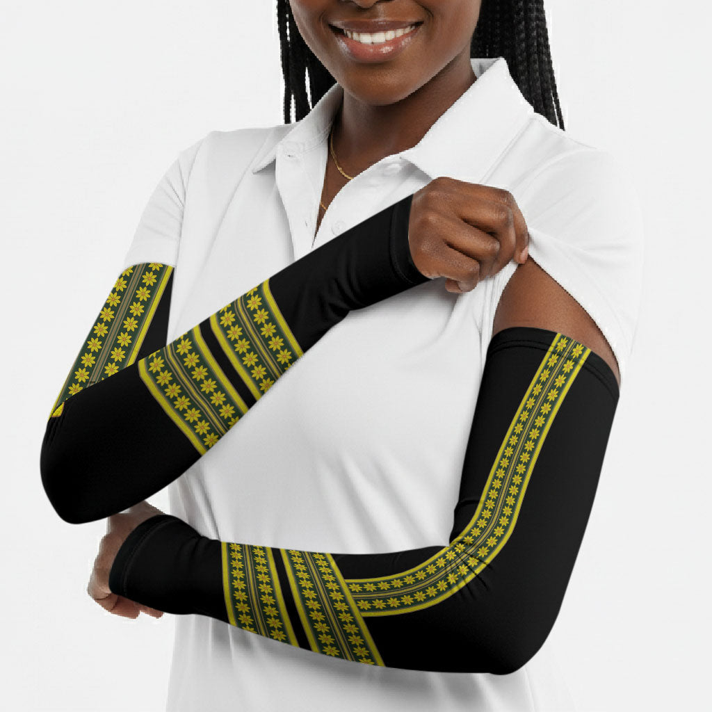 Ethiopian Enkutatash Arm Sleeves Black Adey Flower Tilet Habesha Inspired