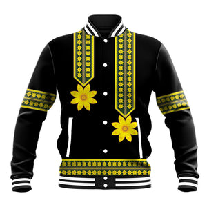 Ethiopian Enkutatash Baseball Jacket Black Adey Flower Tilet Habesha Inspired