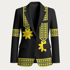 Ethiopian Enkutatash Blazer Black Adey Flower Tilet Habesha Inspired