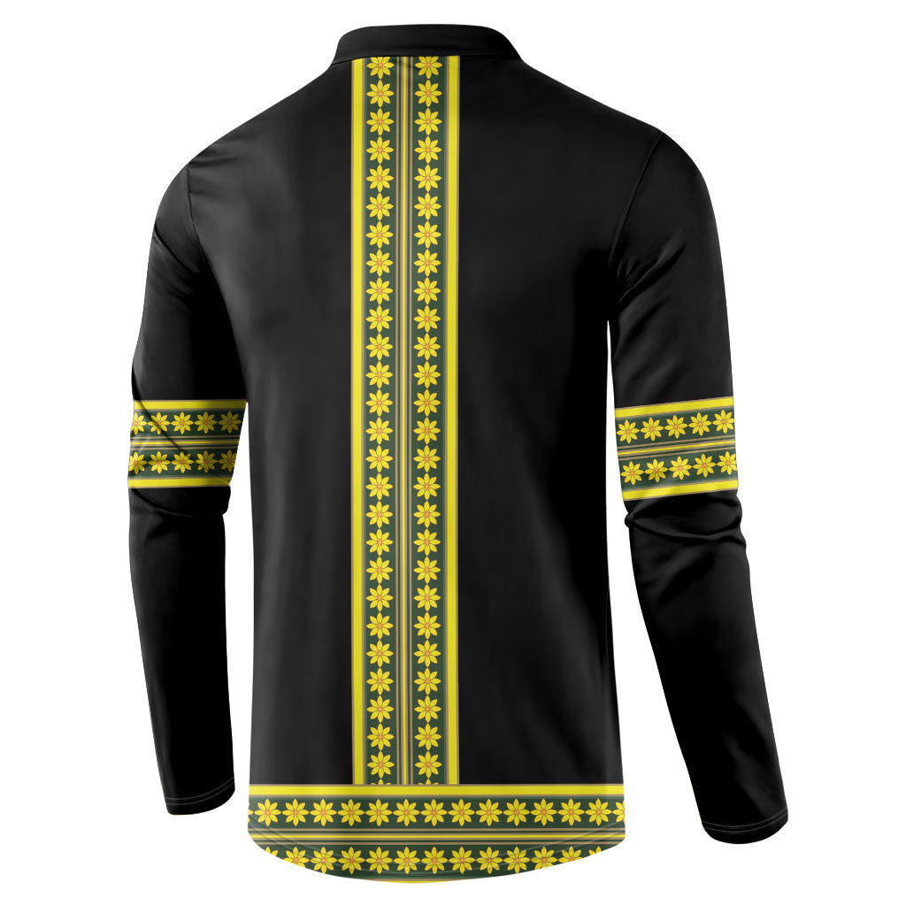 Ethiopian Enkutatash Button Sweatshirt Black Adey Flower Tilet Habesha Inspired