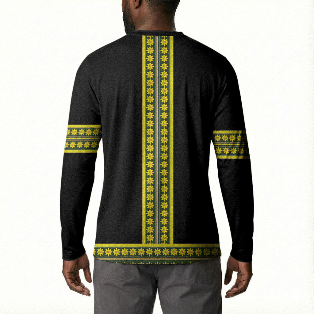 Ethiopian Enkutatash Button Sweatshirt Black Adey Flower Tilet Habesha Inspired