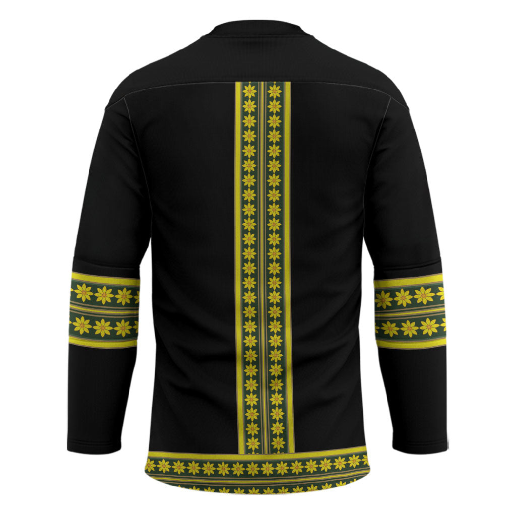 Ethiopian Enkutatash Hockey Jersey Black Adey Flower Tilet Habesha Inspired