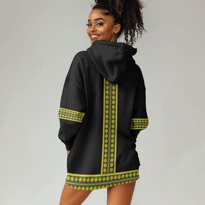 Ethiopian Enkutatash Hoodie Dress Black Adey Flower Tilet Habesha Inspired