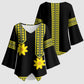 Ethiopian Enkutatash Kimono Sleeve Blouse Black Adey Flower Tilet Habesha Inspired