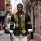 Ethiopian Enkutatash Long Sleeve Button Shirt Black Adey Flower Tilet Habesha Inspired