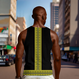 Ethiopian Enkutatash Men Tank Top Black Adey Flower Tilet Habesha Inspired