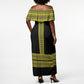 Ethiopian Enkutatash Off Shoulder Maxi Dress Black Adey Flower Tilet Habesha Inspired