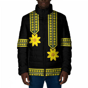 Ethiopian Enkutatash Padded Jacket Black Adey Flower Tilet Habesha Inspired