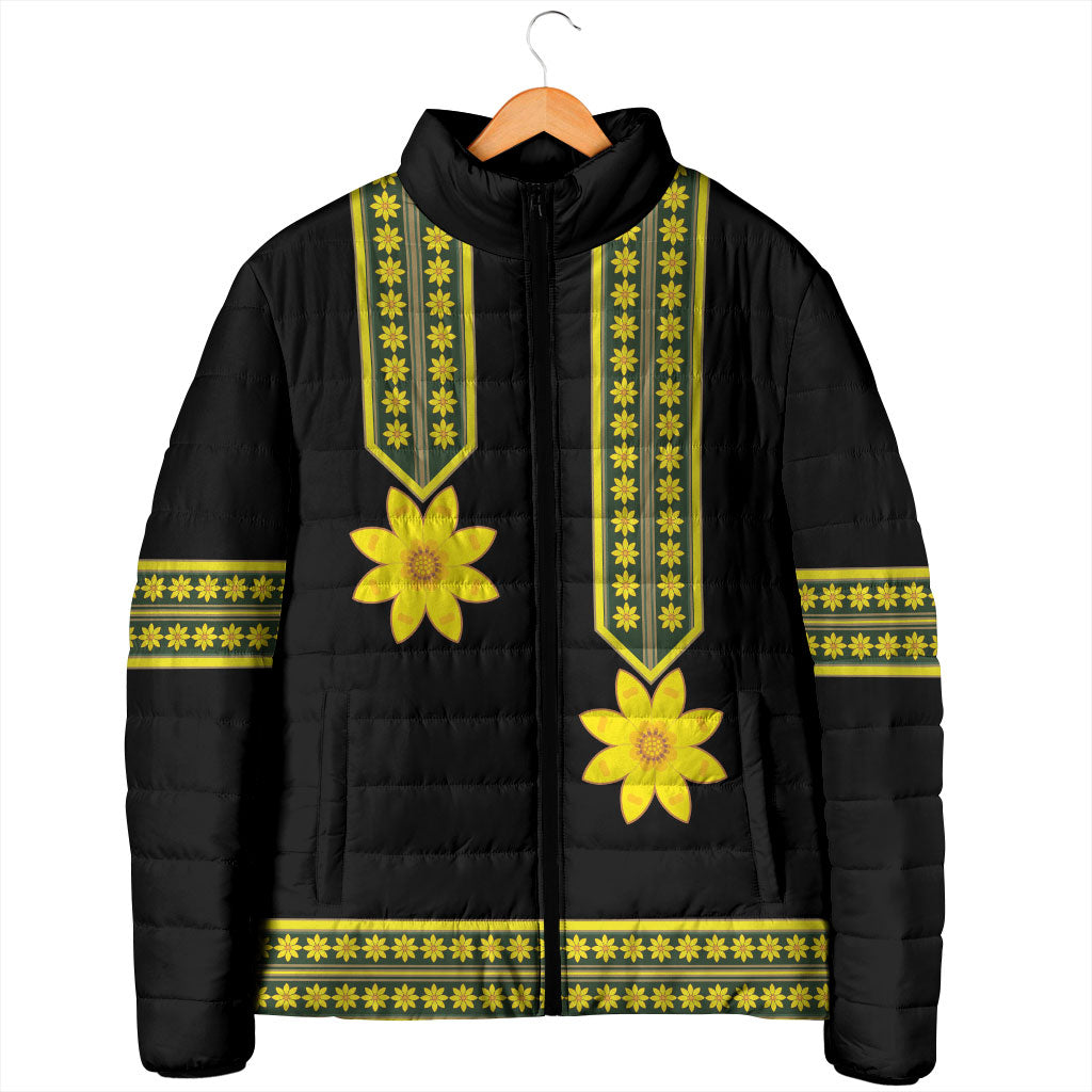 Ethiopian Enkutatash Padded Jacket Black Adey Flower Tilet Habesha Inspired