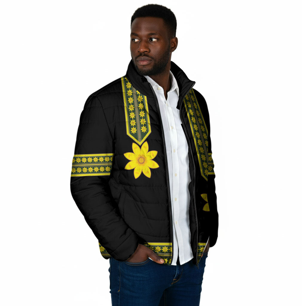Ethiopian Enkutatash Padded Jacket Black Adey Flower Tilet Habesha Inspired