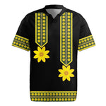 Ethiopian Enkutatash Rugby Jersey Black Adey Flower Tilet Habesha Inspired