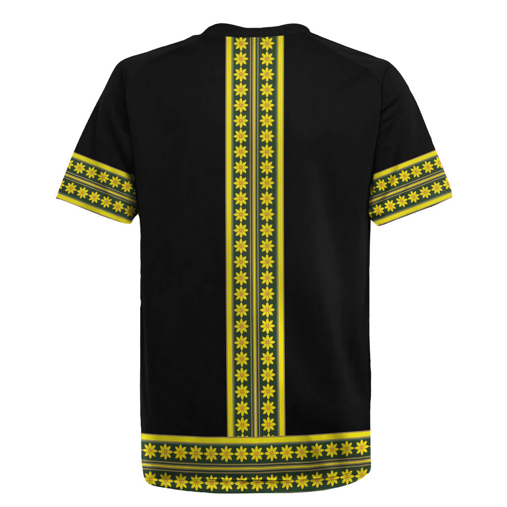 Ethiopian Enkutatash Rugby Jersey Black Adey Flower Tilet Habesha Inspired
