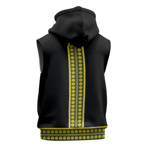 Ethiopian Enkutatash Sleeveless Hoodie Black Adey Flower Tilet Habesha Inspired