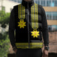 Ethiopian Enkutatash Sleeveless Puffer Jacket Black Adey Flower Tilet Habesha Inspired